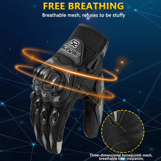Breathable Motorcycle Gloves - Touchscreen, Non-Slip & Lightweight for Hot Weather