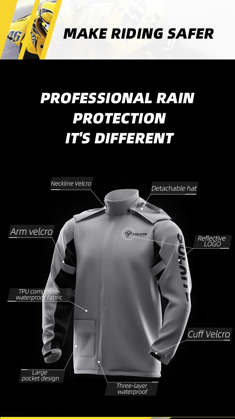 Pro Rider Waterproof Rain Suit - Full-Body Jacket & Pants Set