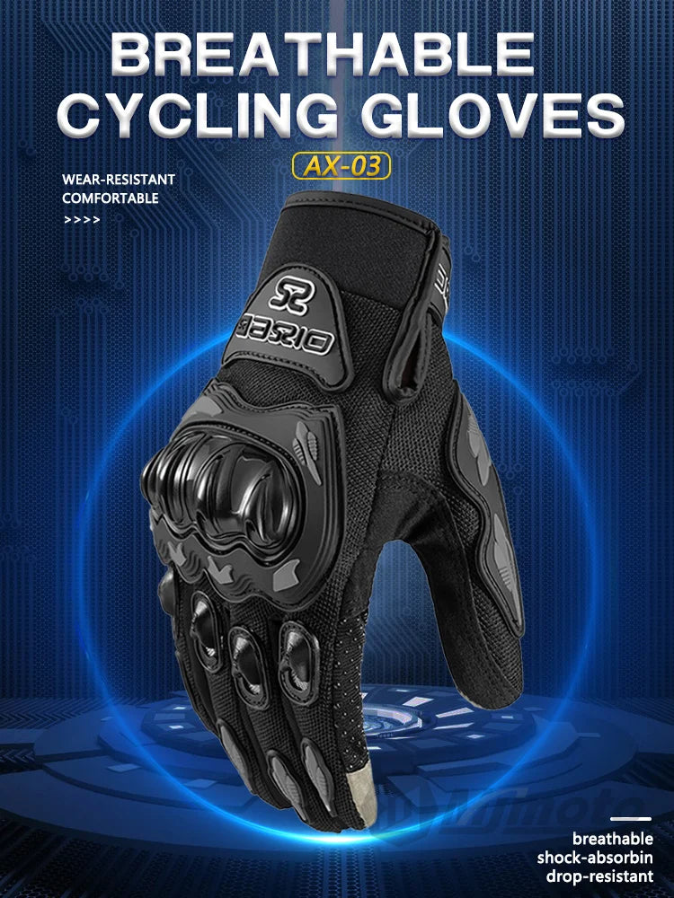 Breathable Motorcycle Gloves - Touchscreen, Non-Slip & Lightweight for Hot Weather