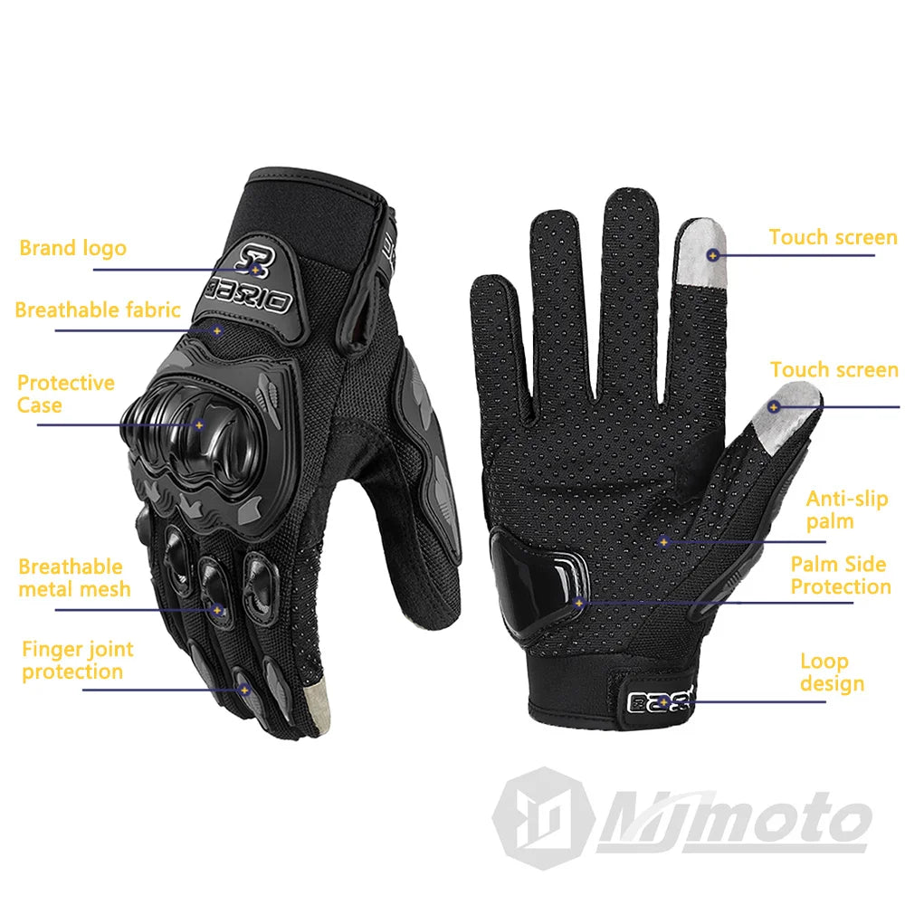 Breathable Motorcycle Gloves - Touchscreen, Non-Slip & Lightweight for Hot Weather