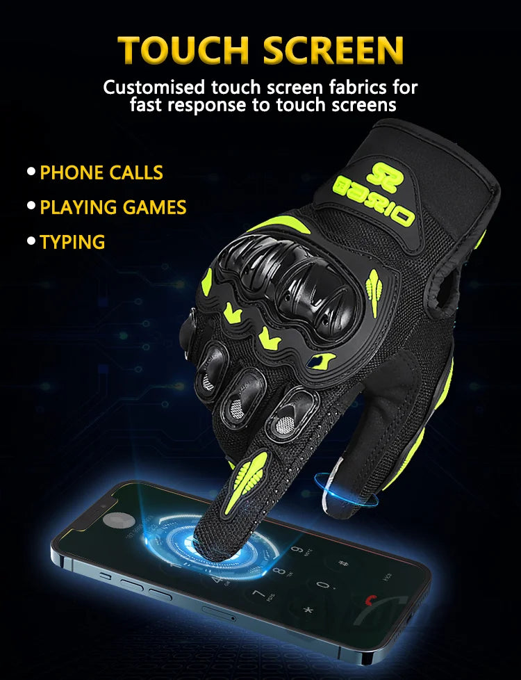 Breathable Motorcycle Gloves - Touchscreen, Non-Slip & Lightweight for Hot Weather