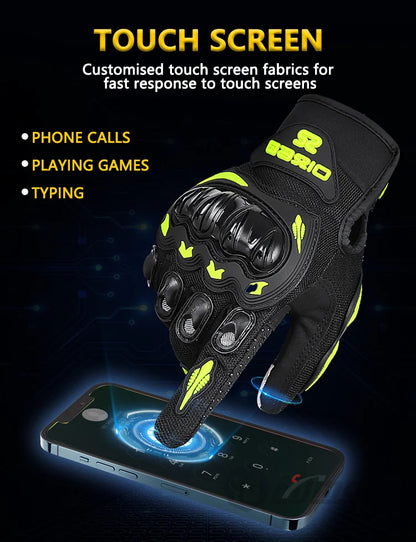 Breathable Motorcycle Gloves - Touchscreen, Non-Slip & Lightweight for Hot Weather