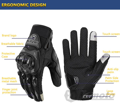 Breathable Motorcycle Gloves - Touchscreen, Non-Slip & Lightweight for Hot Weather