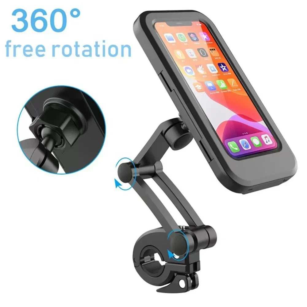 360° Motorcycle Phone Holder - Waterproof, Magnetic & Anti-Vibration