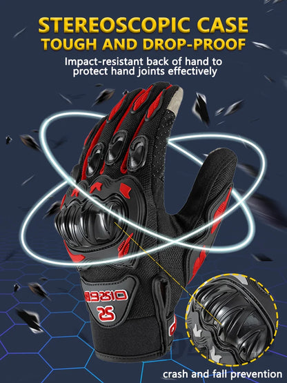 Breathable Motorcycle Gloves - Touchscreen, Non-Slip & Lightweight for Hot Weather
