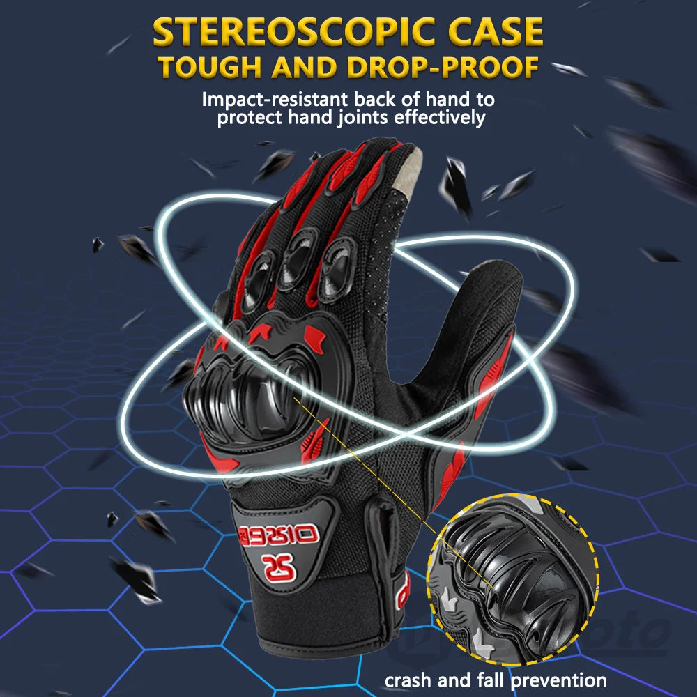 Breathable Motorcycle Gloves - Touchscreen, Non-Slip & Lightweight for Hot Weather
