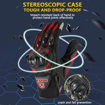 Breathable Motorcycle Gloves - Touchscreen, Non-Slip & Lightweight for Hot Weather