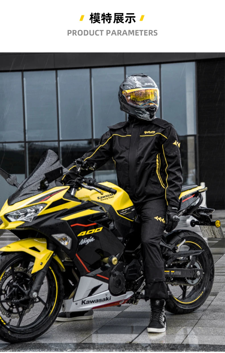 Pro Rider Waterproof Rain Suit - Full-Body Jacket & Pants Set