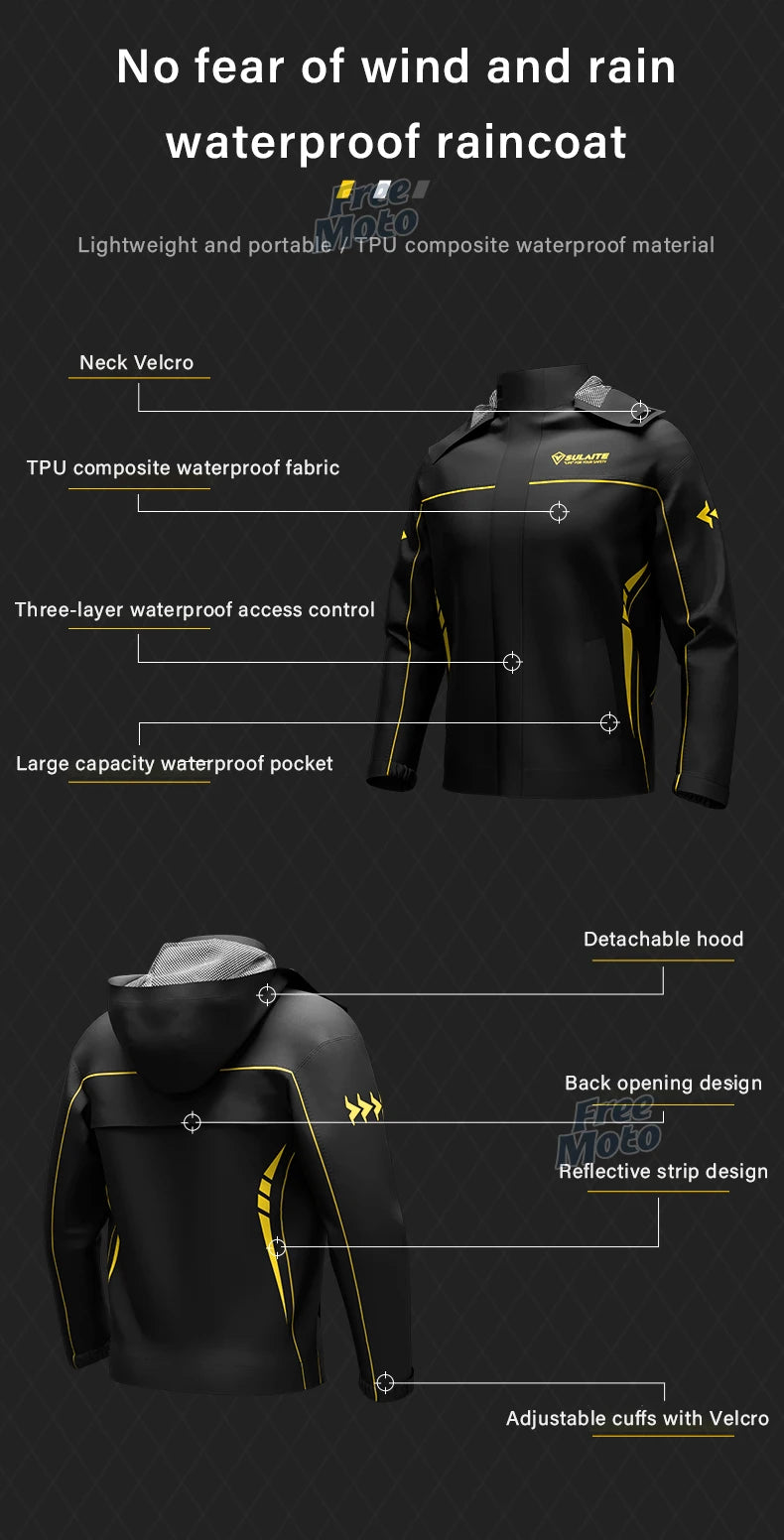 Pro Rider Waterproof Rain Suit - Full-Body Jacket & Pants Set