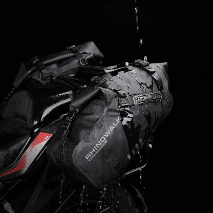 Double Motorcycle Saddle Bags - 48L Total, Waterproof & Anti-Vibration