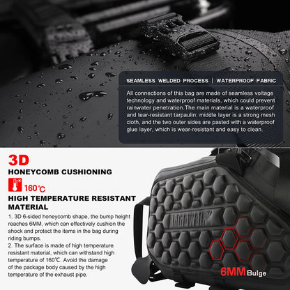 Double Motorcycle Saddle Bags - 48L Total, Waterproof & Anti-Vibration