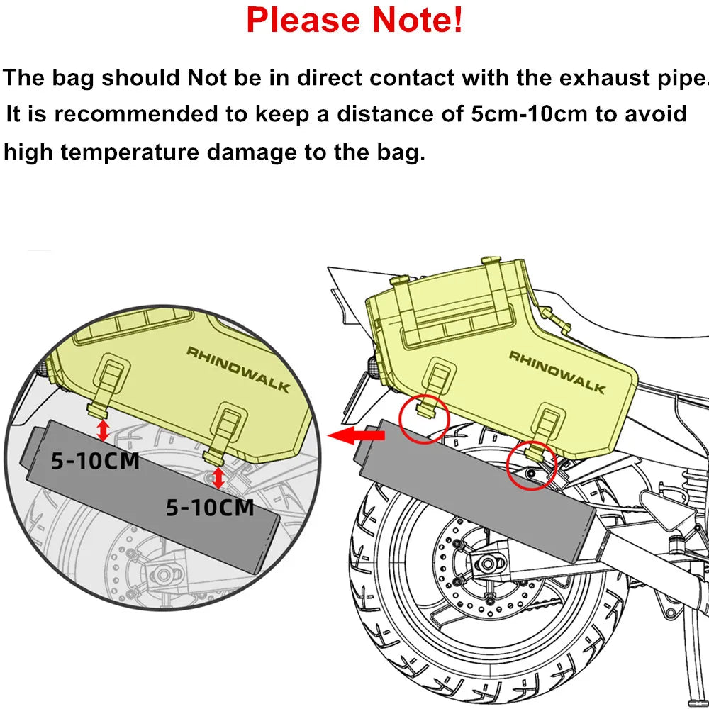 Double Motorcycle Saddle Bags - 48L Total, Waterproof & Anti-Vibration