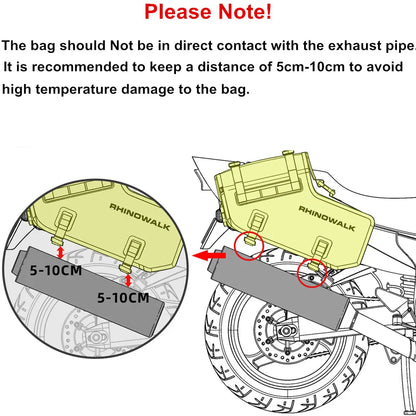 Double Motorcycle Saddle Bags - 48L Total, Waterproof & Anti-Vibration